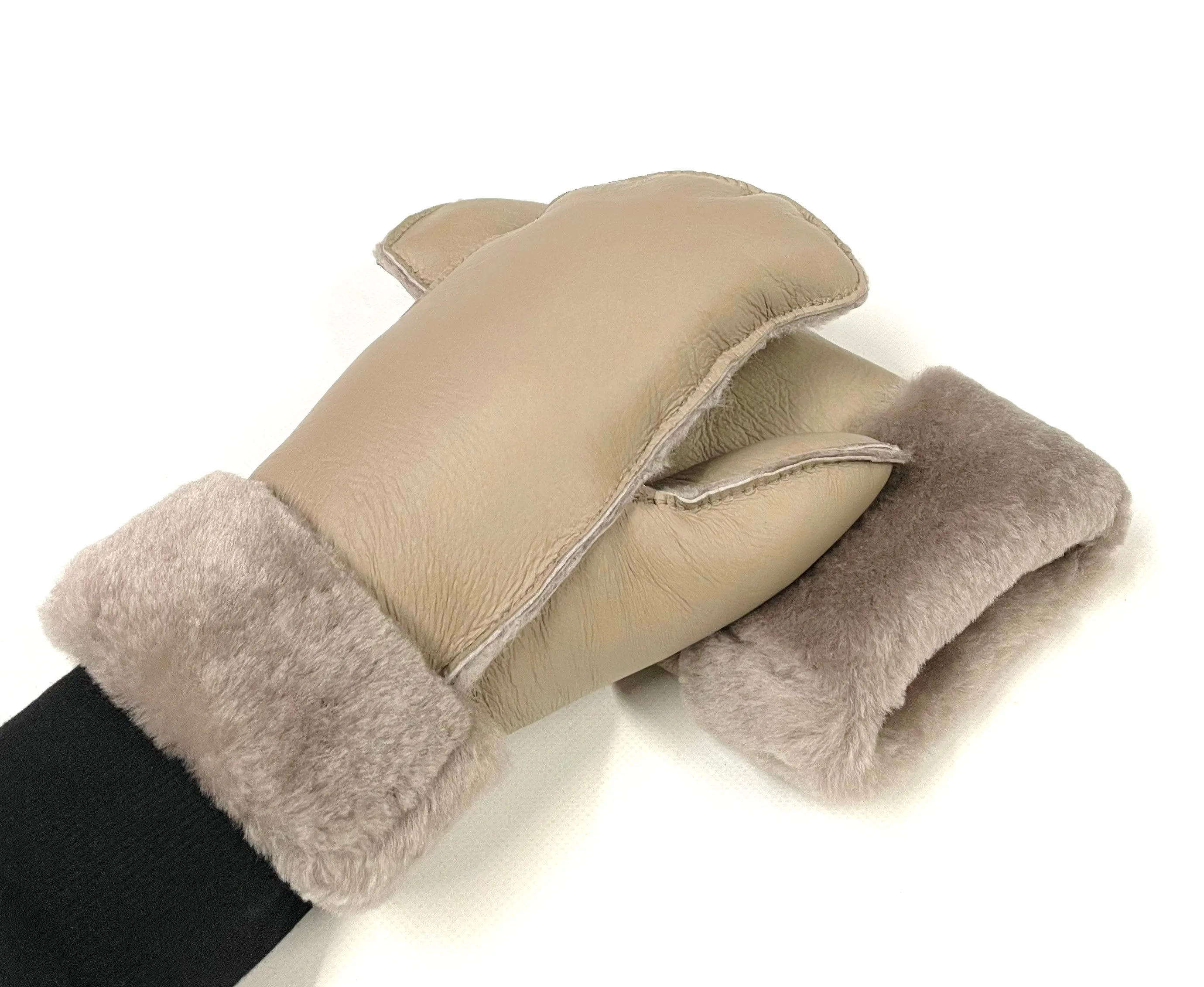 100% Genuine Sheepskin Mittens Mens Ladies Gloves Various Colours Made In The UK