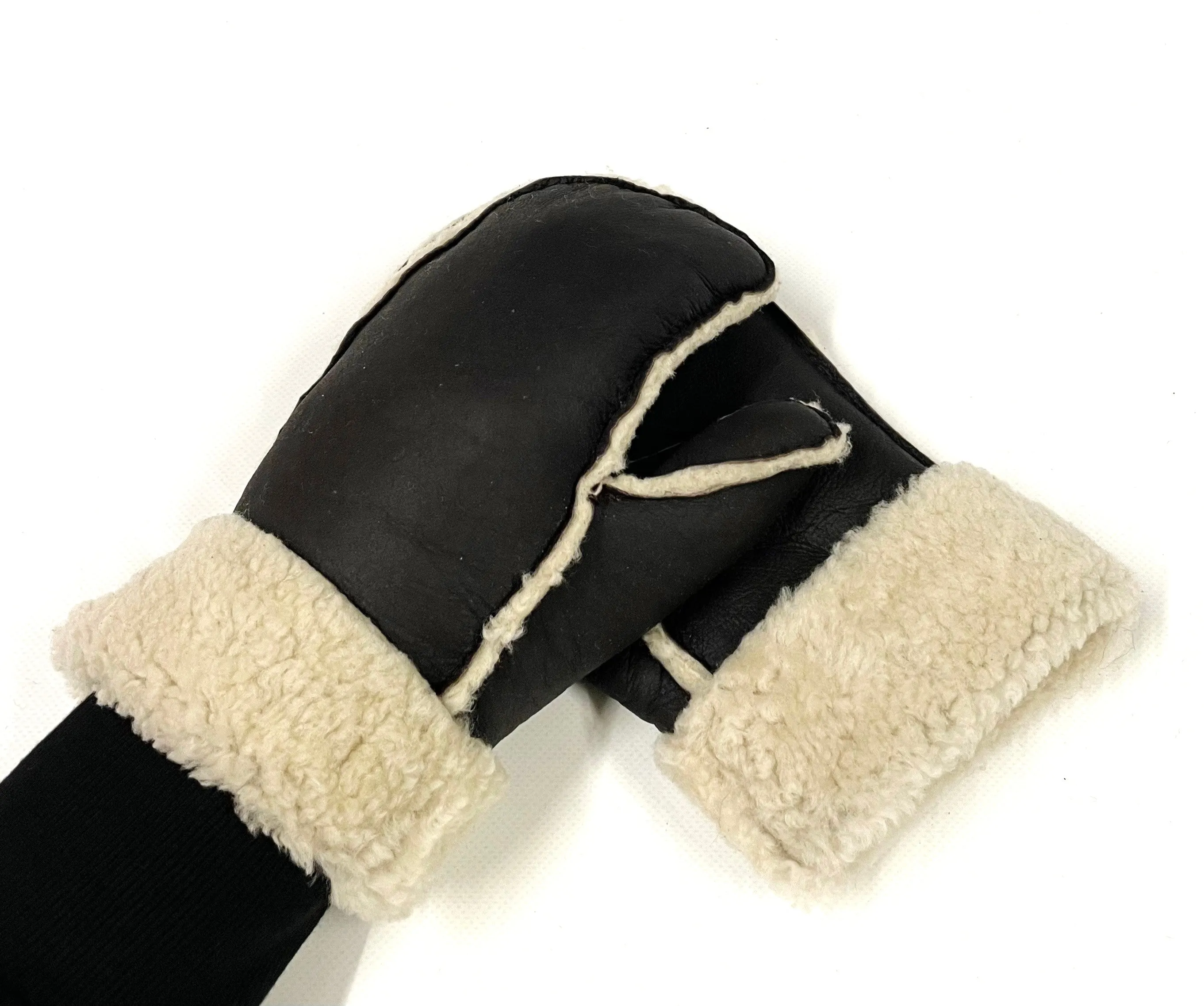 100% Genuine Sheepskin Mittens Mens Ladies Gloves Various Colours Made In The UK