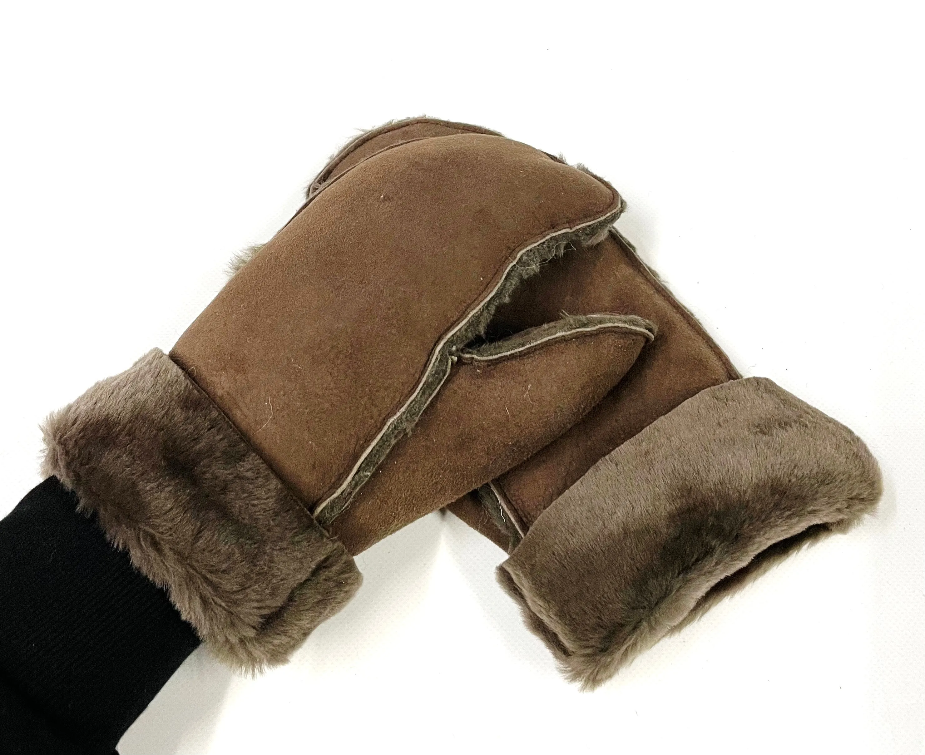 100% Genuine Sheepskin Mittens Mens Ladies Gloves Various Colours Made In The UK