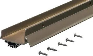 36" U-Shaped Door Bottom Sweep with Drip Cap, Bronze