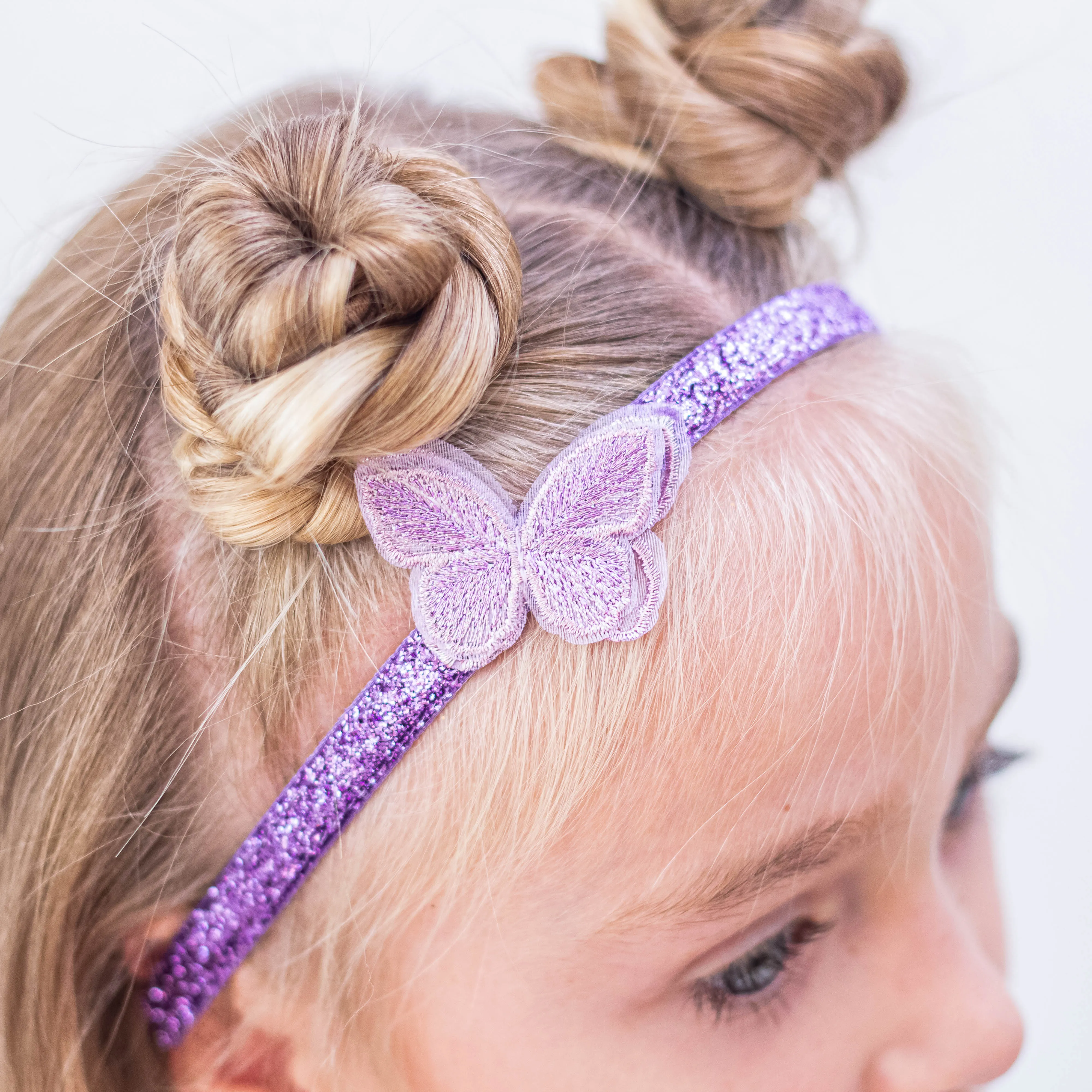 Adjustable No Slip Glitter Butterfly Headbands - 4 Pack