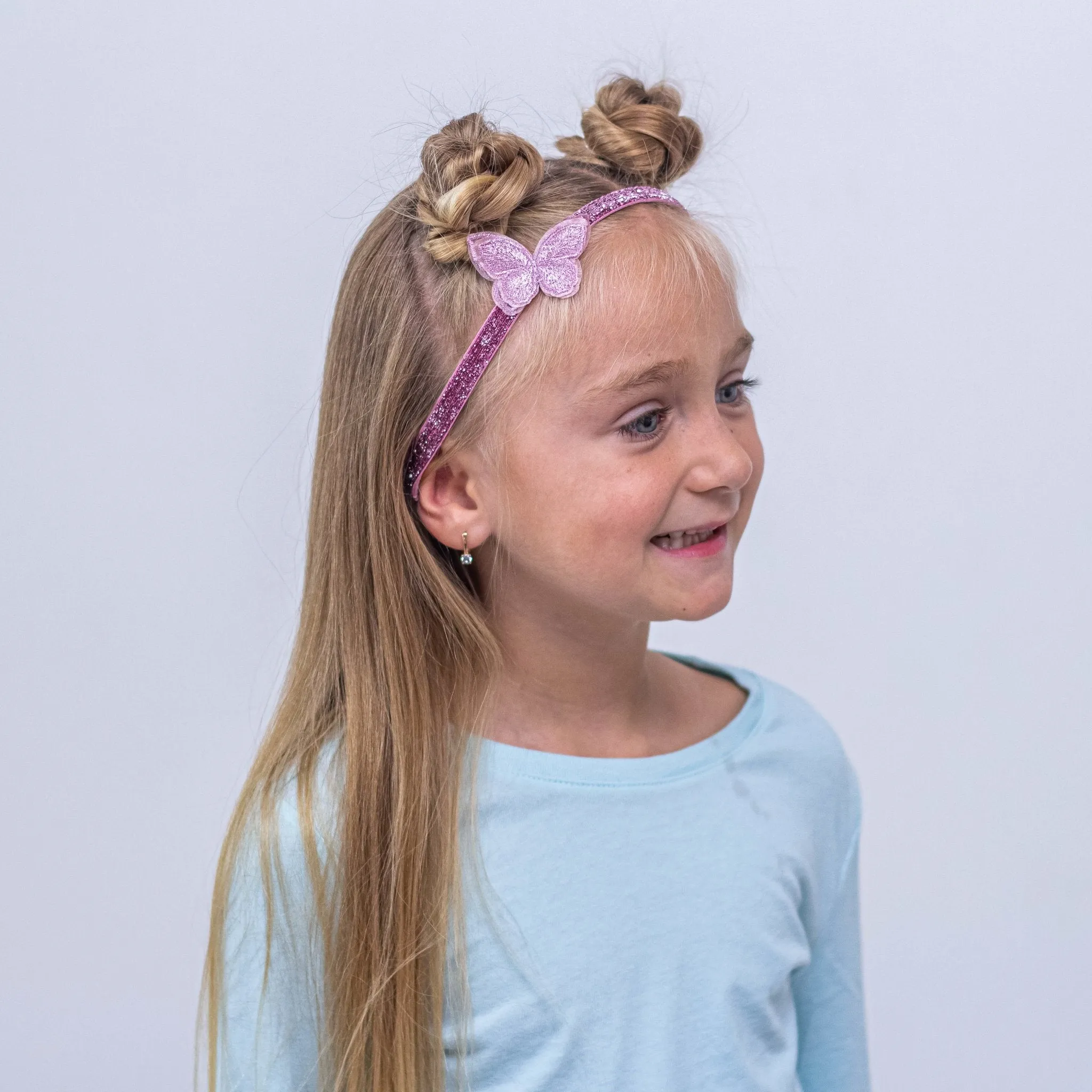 Adjustable No Slip Glitter Butterfly Headbands - 4 Pack