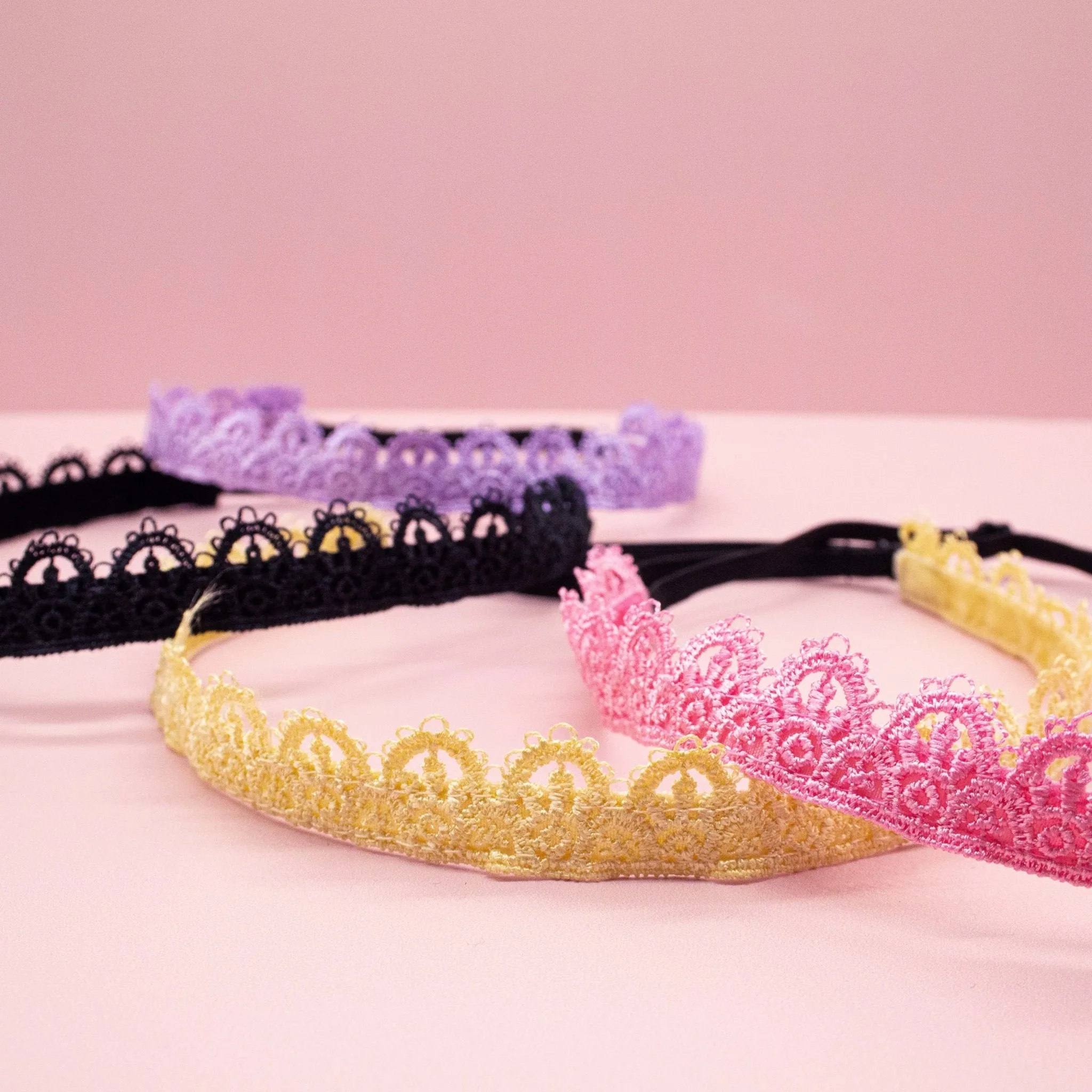 Adjustable No Slip Tiara Crown Headbands - 4 Pack