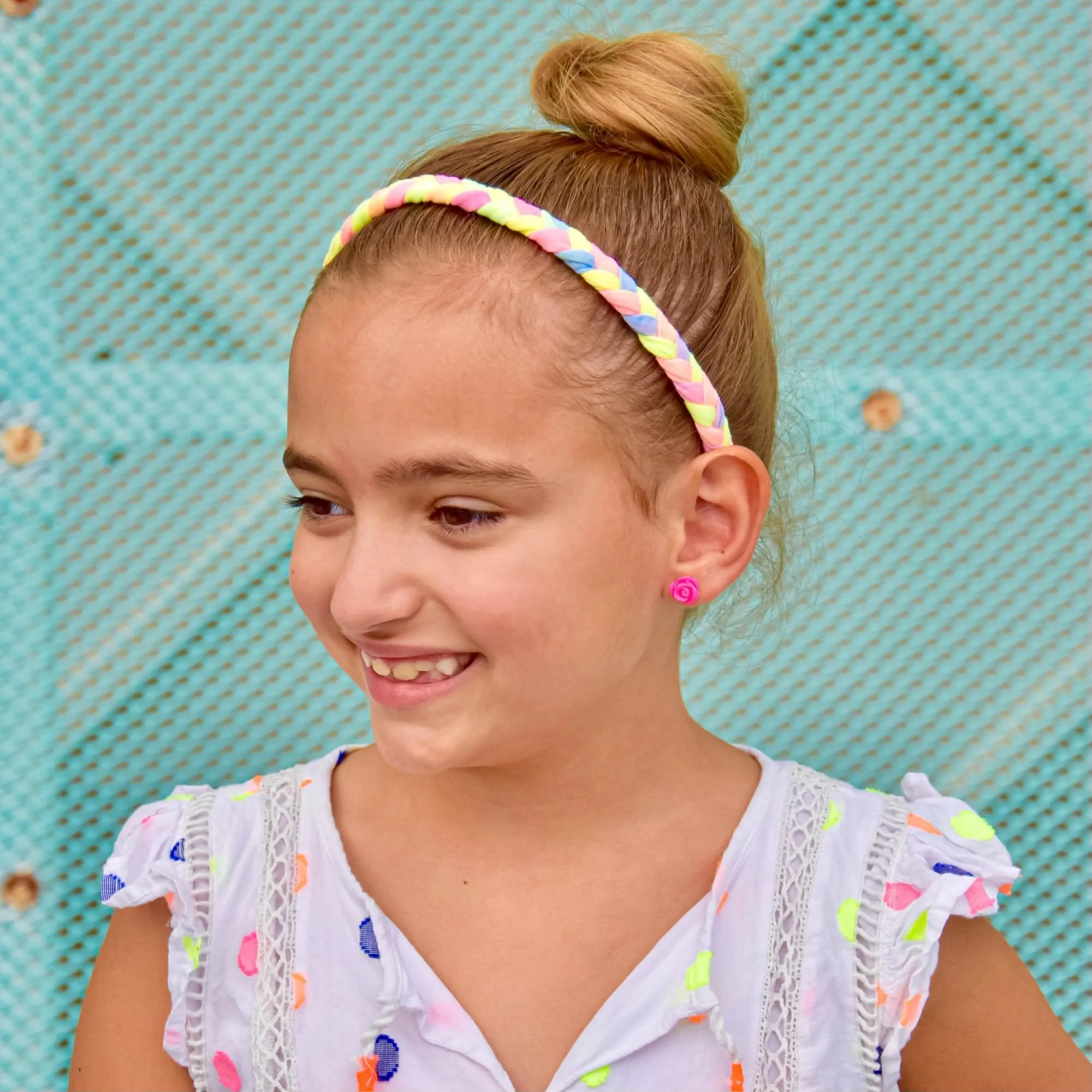 Adjustable Tie Dye Braided Headbands - 4 Pack