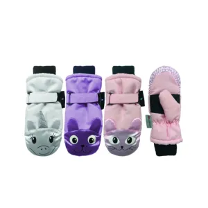 Animal Face Tusser Ski Mittens - Toddler