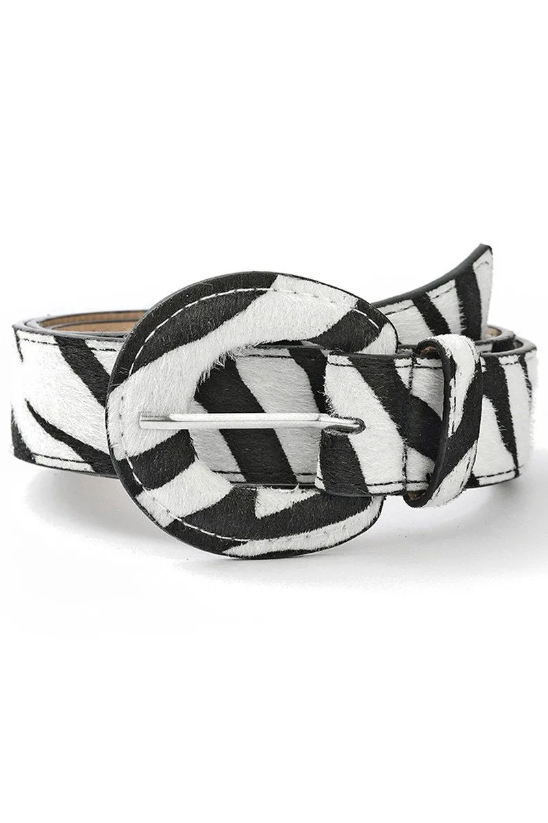 ANIMAL PRINTING LEATHER BUCKLE FASHION BELT