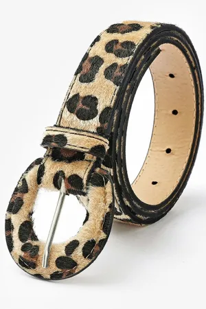 ANIMAL PRINTING LEATHER BUCKLE FASHION BELT