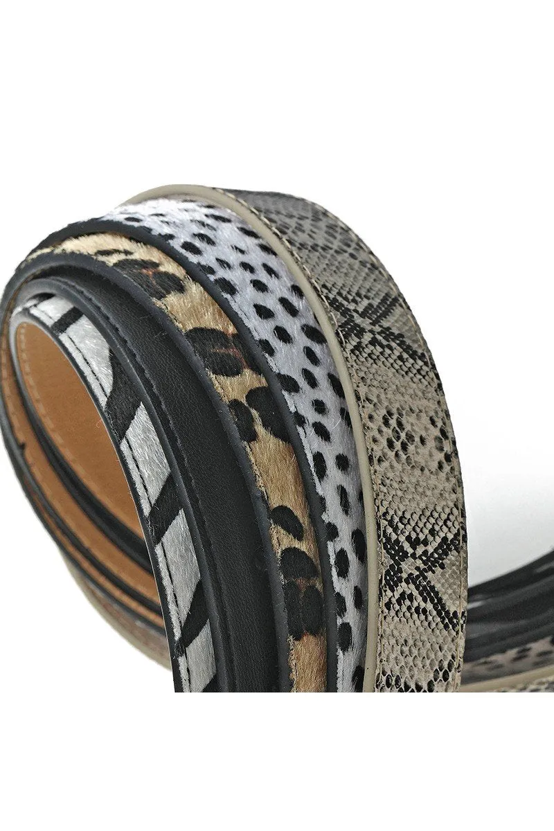 ANIMAL PRINTING LEATHER BUCKLE FASHION BELT