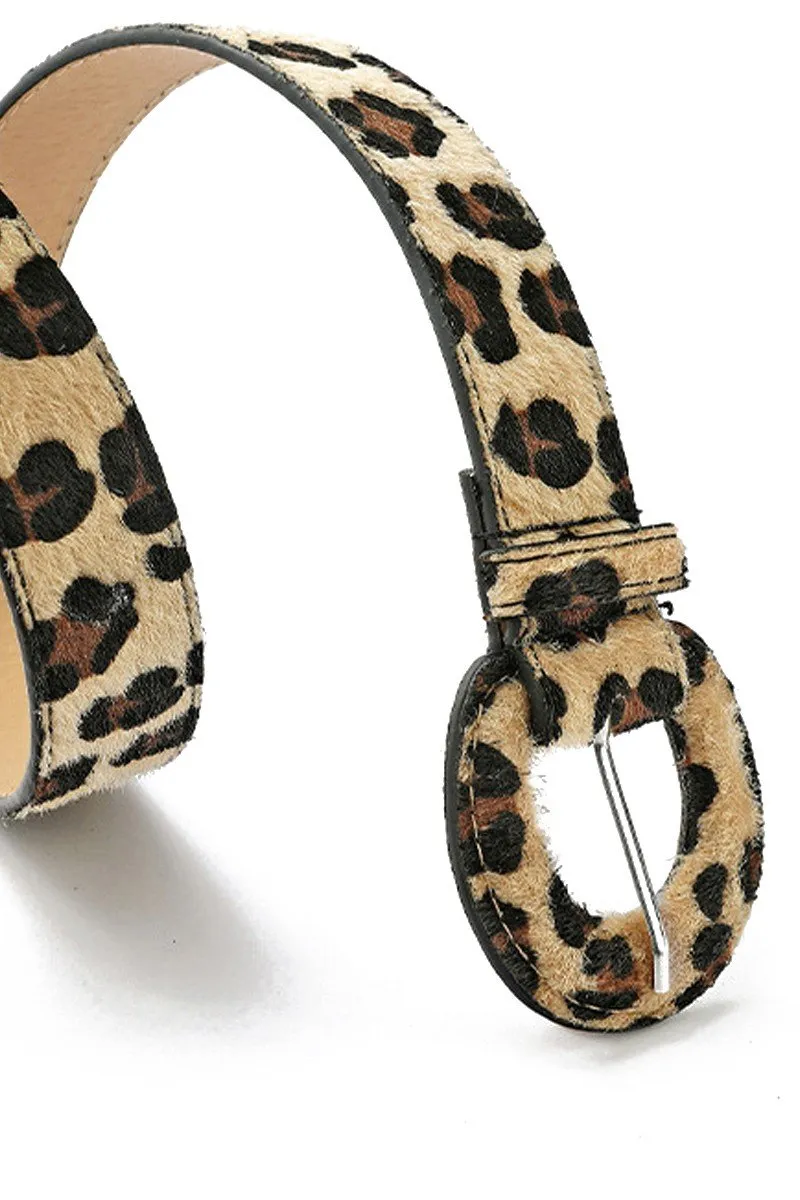 ANIMAL PRINTING LEATHER BUCKLE FASHION BELT