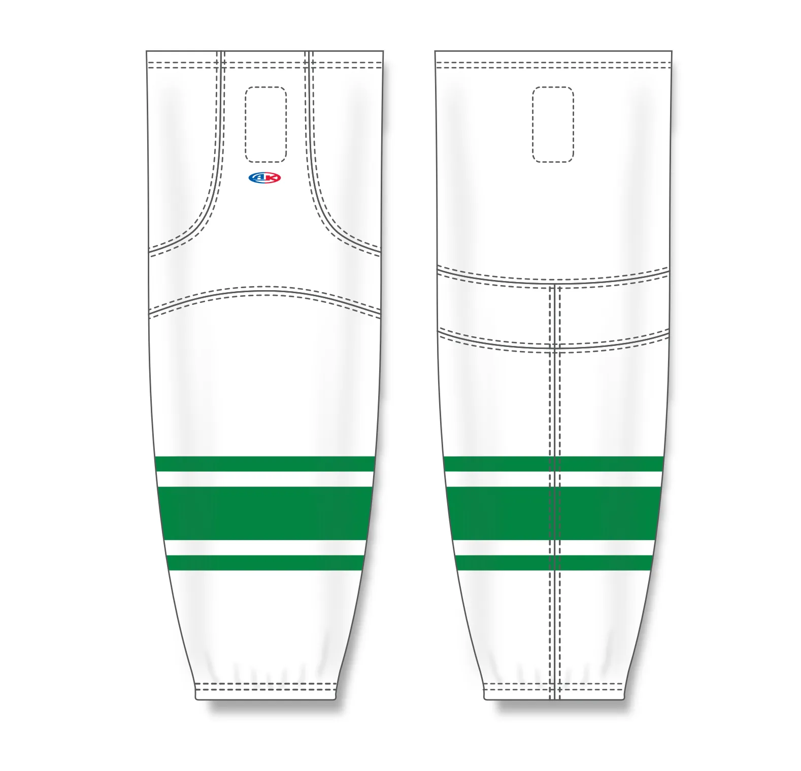 Athletic Knit (AK) HS2100-211 Toronto St. Pats White/Kelly Green Mesh Ice Hockey Socks