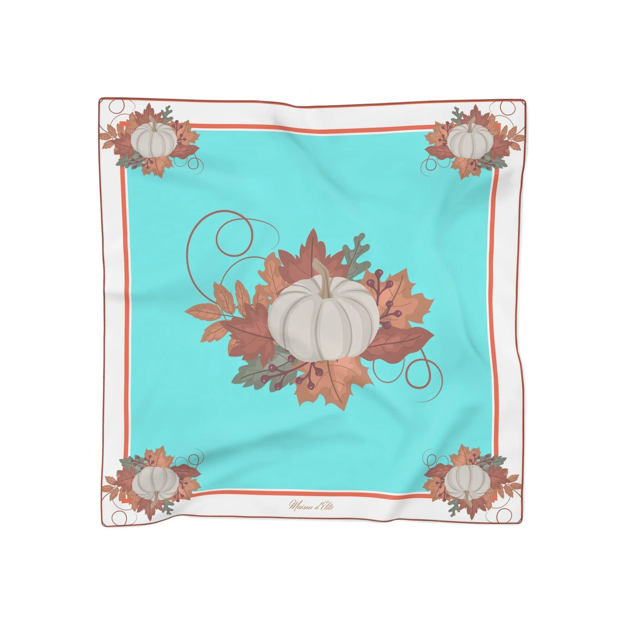 Autumn Serenity Lightweight Sheer Scarf with Leaf Motif - Effortless Style Enhancer