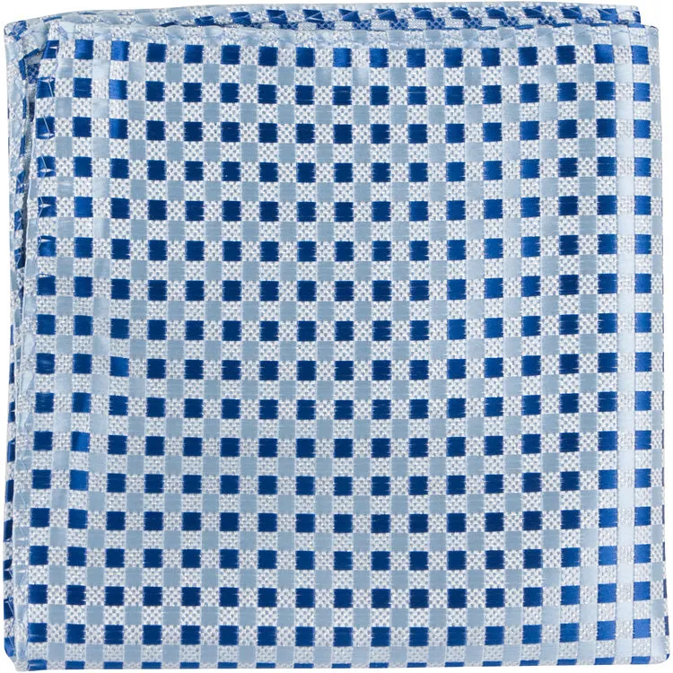 B21 - Blue/Silver Gingham - Varied Widths