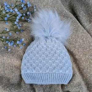 Baby Boys Knitted Pom-Pom Hat Blue