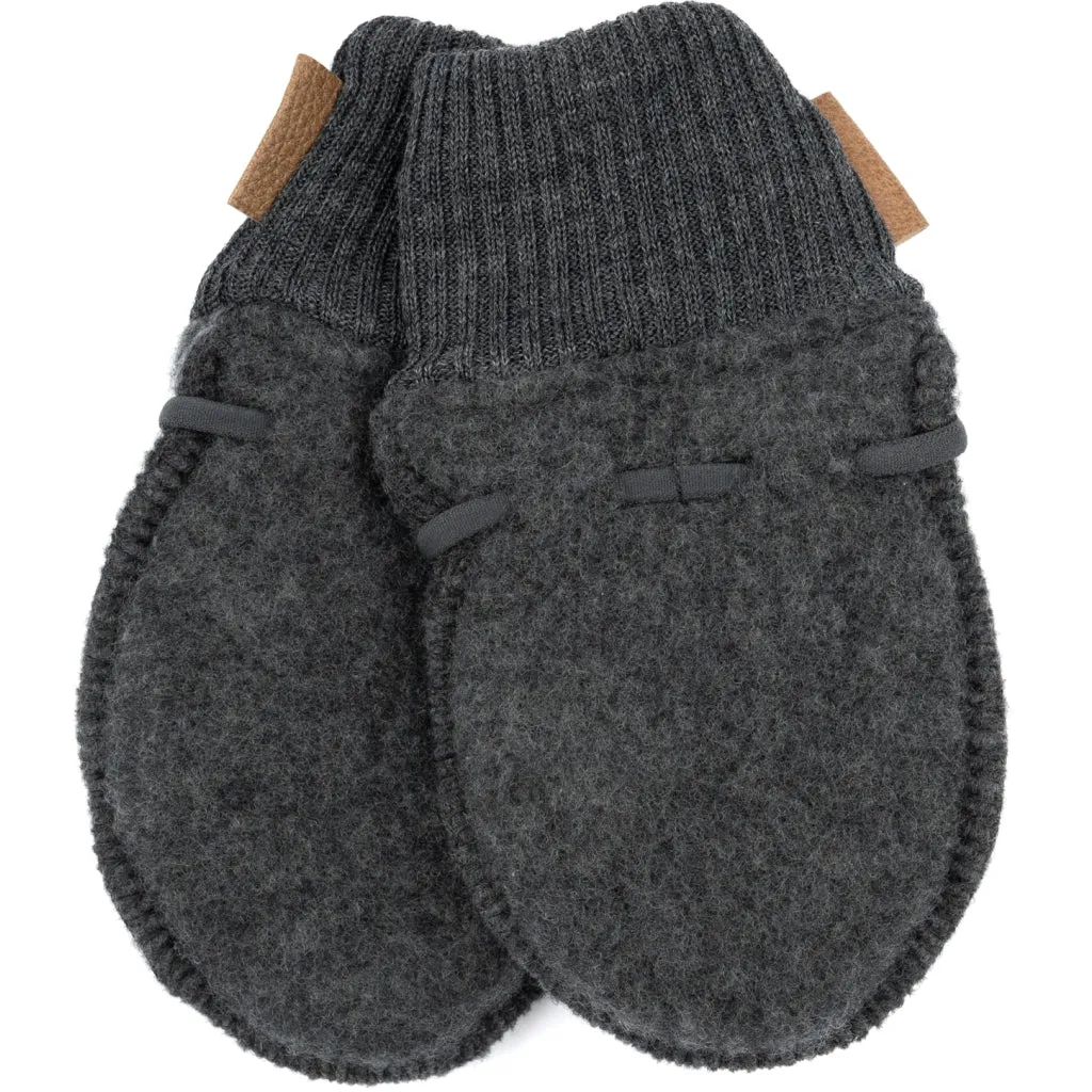 Baby Wool Mittens - Anthracite Melange