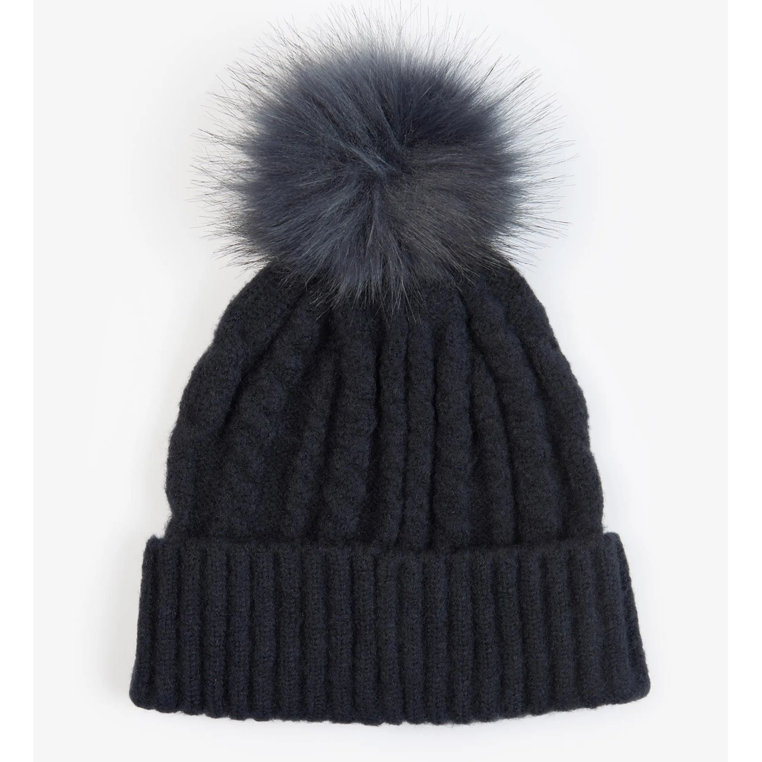 Barbour Harriet Beanie Bobble Hat Navy LHA0482