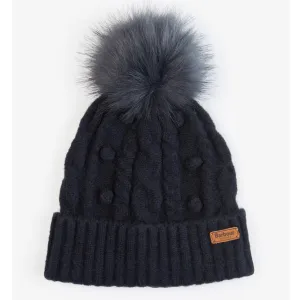 Barbour Harriet Beanie Bobble Hat Navy LHA0482