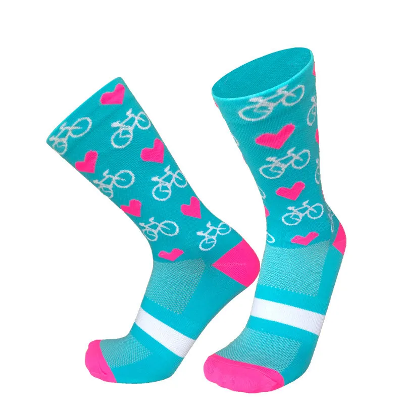 Bike Love Socks - four colours to choose from