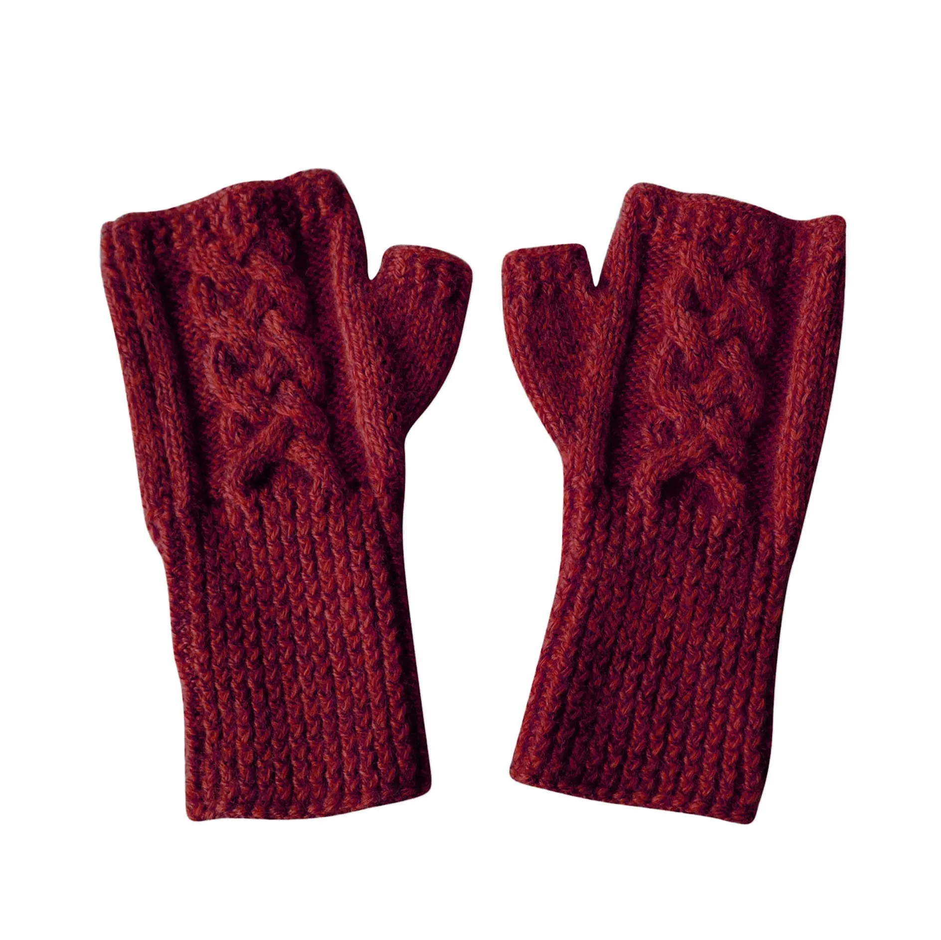 Cable Fingerless Mittens