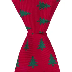 CR39 - Red w/Green Christmas Trees - Standard Width