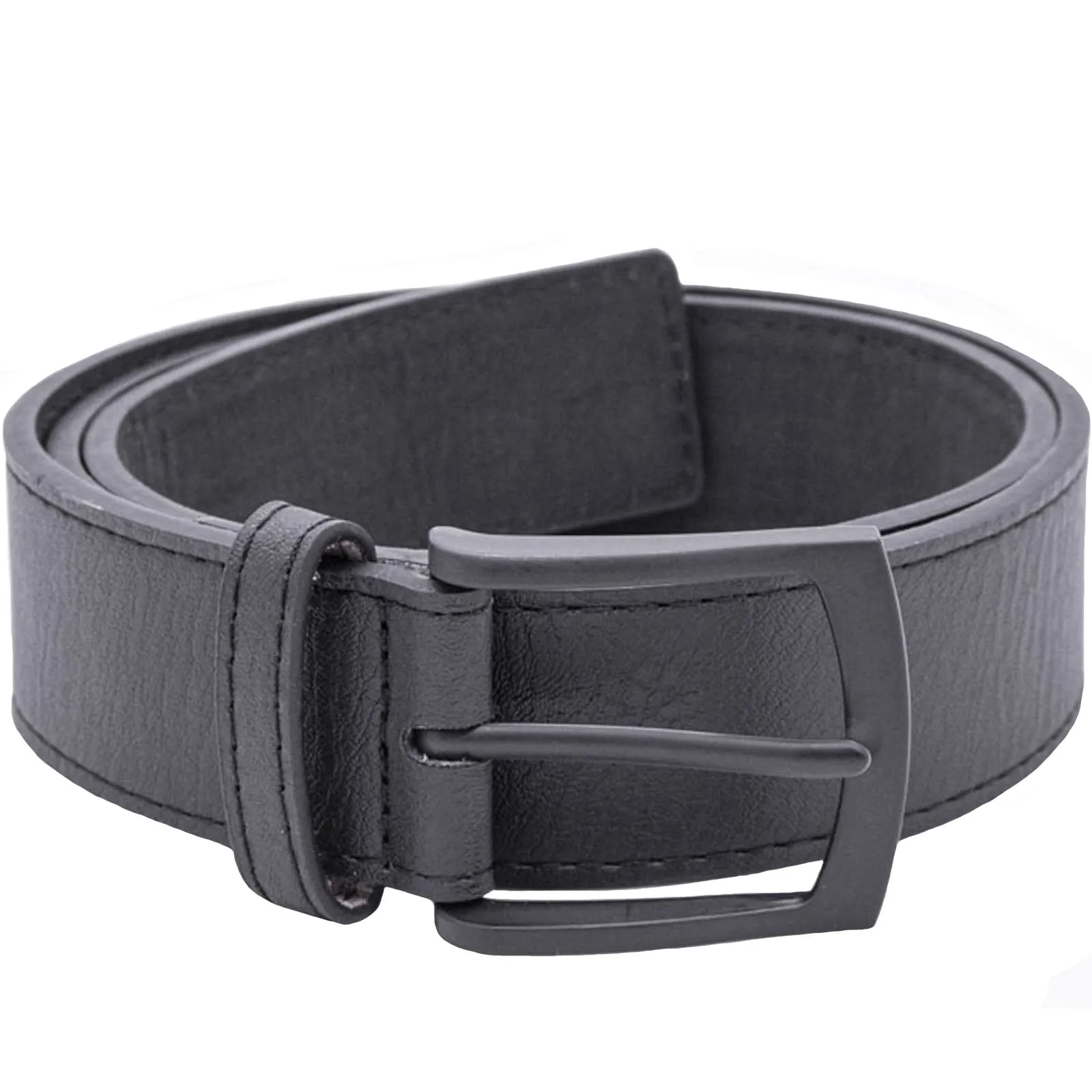 D555 Mens Ozzy Big & Tall Bonded Leather Belt - Matt Black