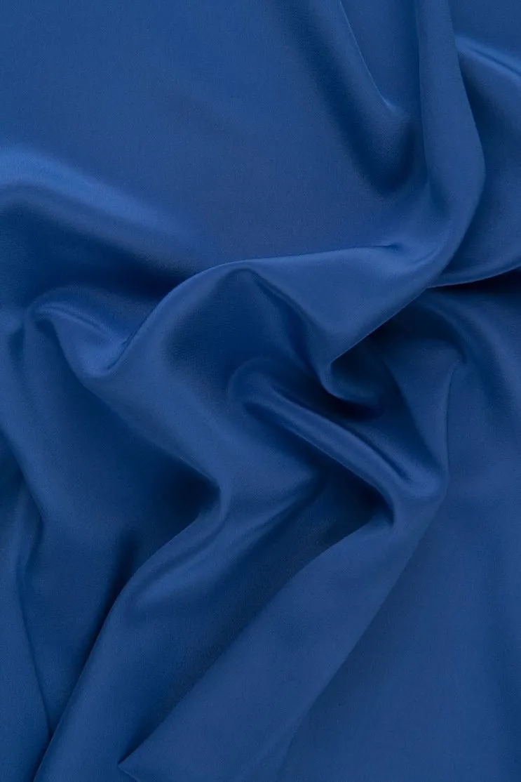 Dark Periwinkle Silk Crepe de Chine Fabric