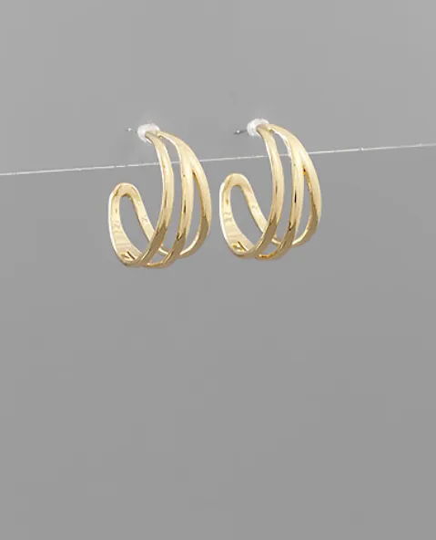 Funky Gold Huggie Hoops