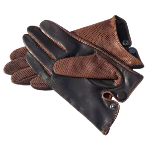 HIGHSHINE Men's Unlined  Summer Breathable Lambskin Leather Driving Gloves