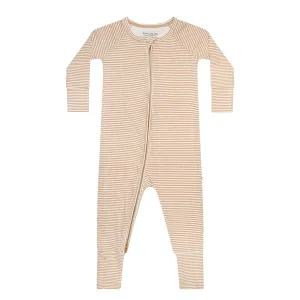 Honey Stripe Small Ribbed Zip Romper