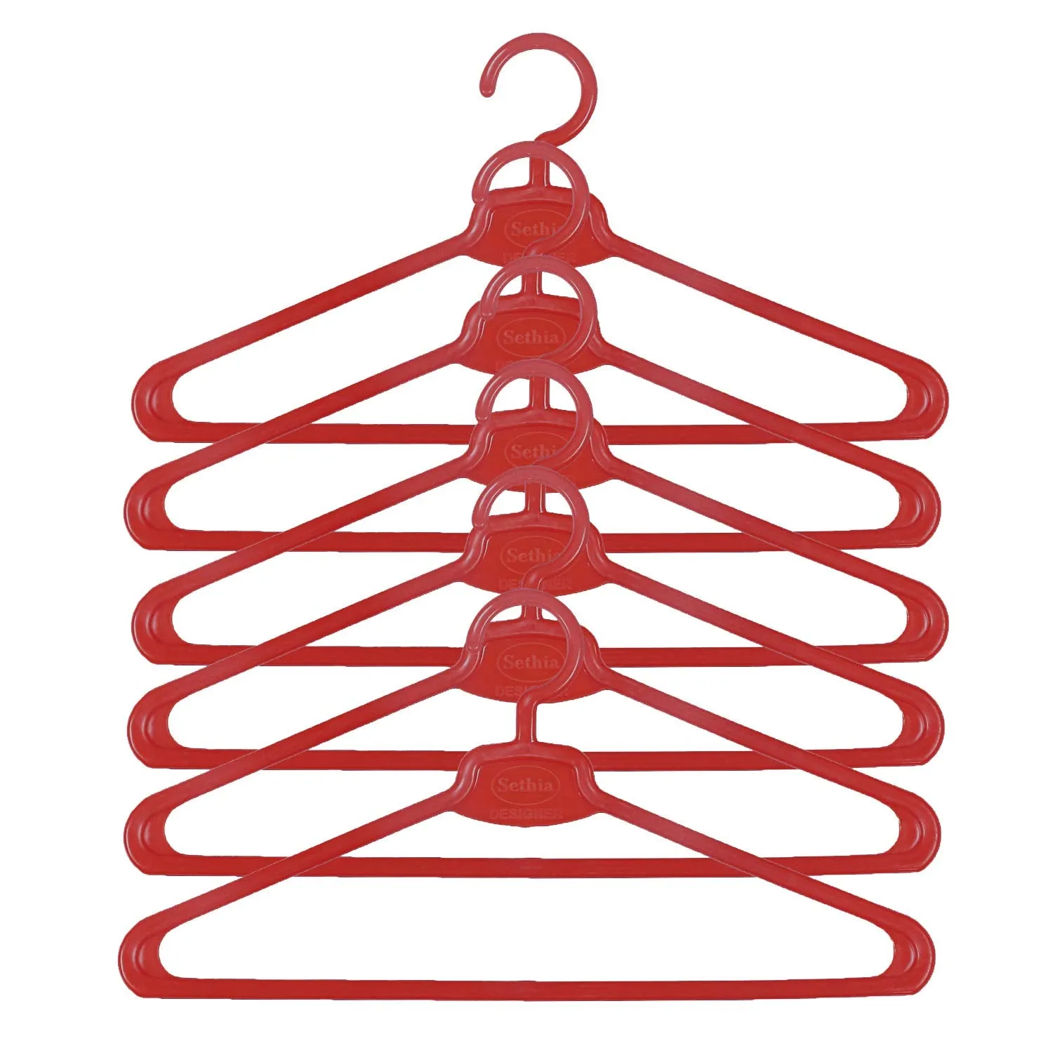 Kuber Industries Plastic 6 Pieces Hanger Set for Wardrobe (Maroon)-CTKTC21378