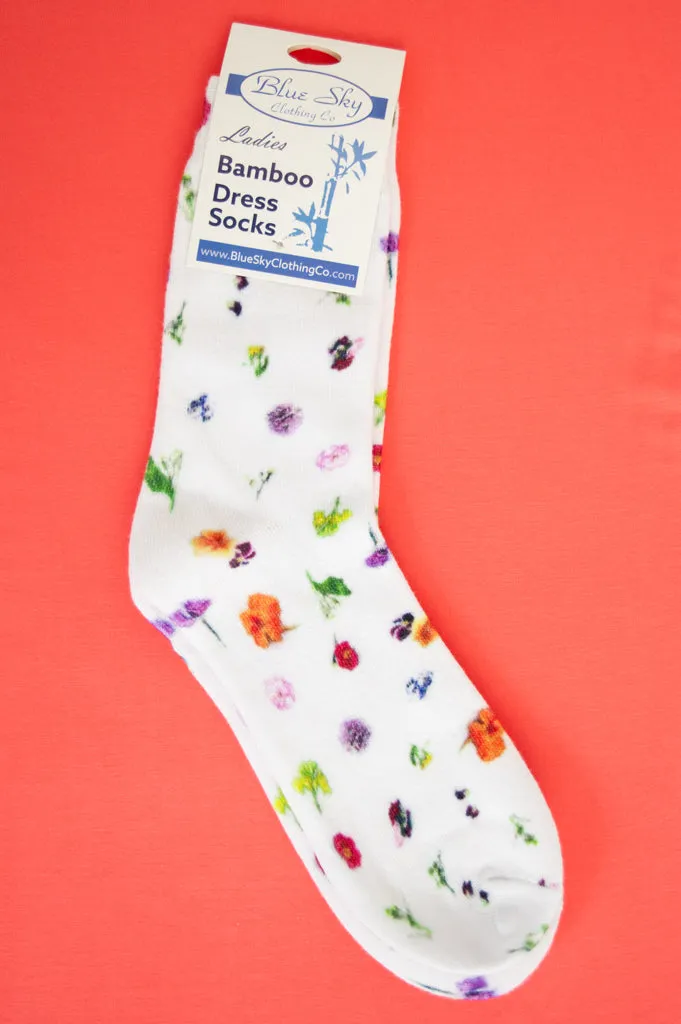 Ladies Bamboo Dress Socks, Assorted Prints