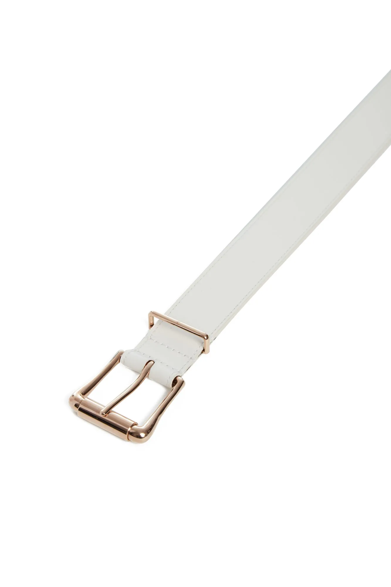 Laird Belt in White Leather