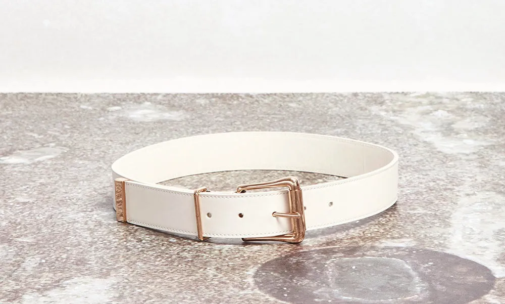 Laird Belt in White Leather