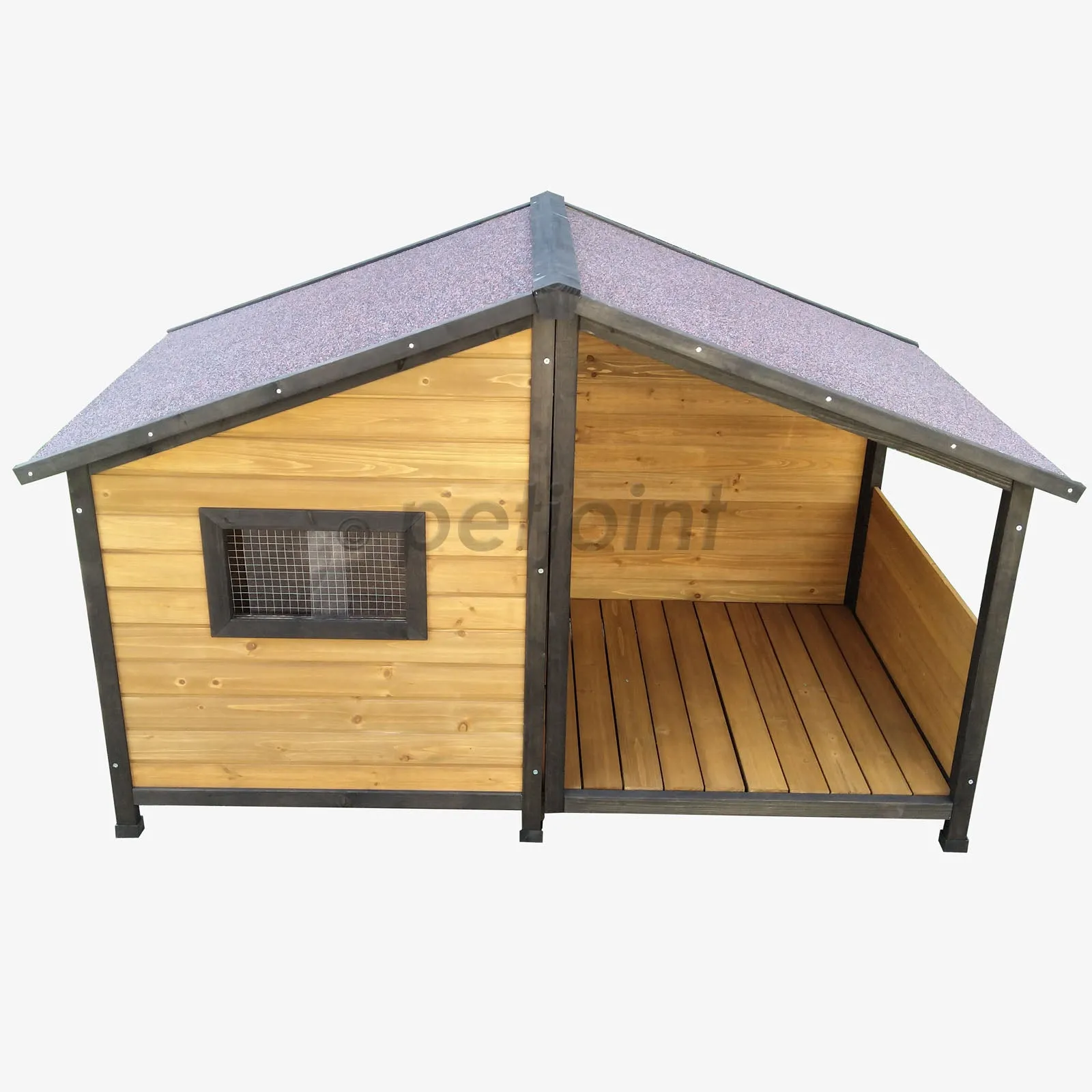 Large Dog House With Balcony Outdoor Pet Kennel Border Collie