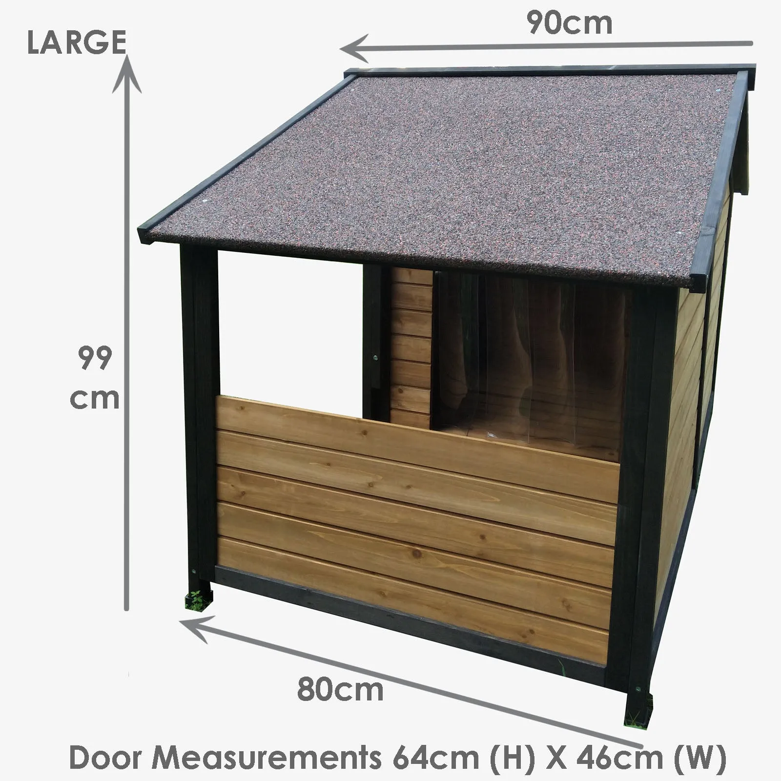 Large Dog House With Balcony Outdoor Pet Kennel Border Collie