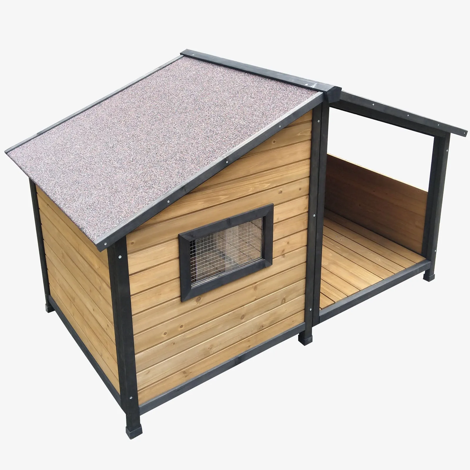 Large Dog House With Balcony Outdoor Pet Kennel Border Collie