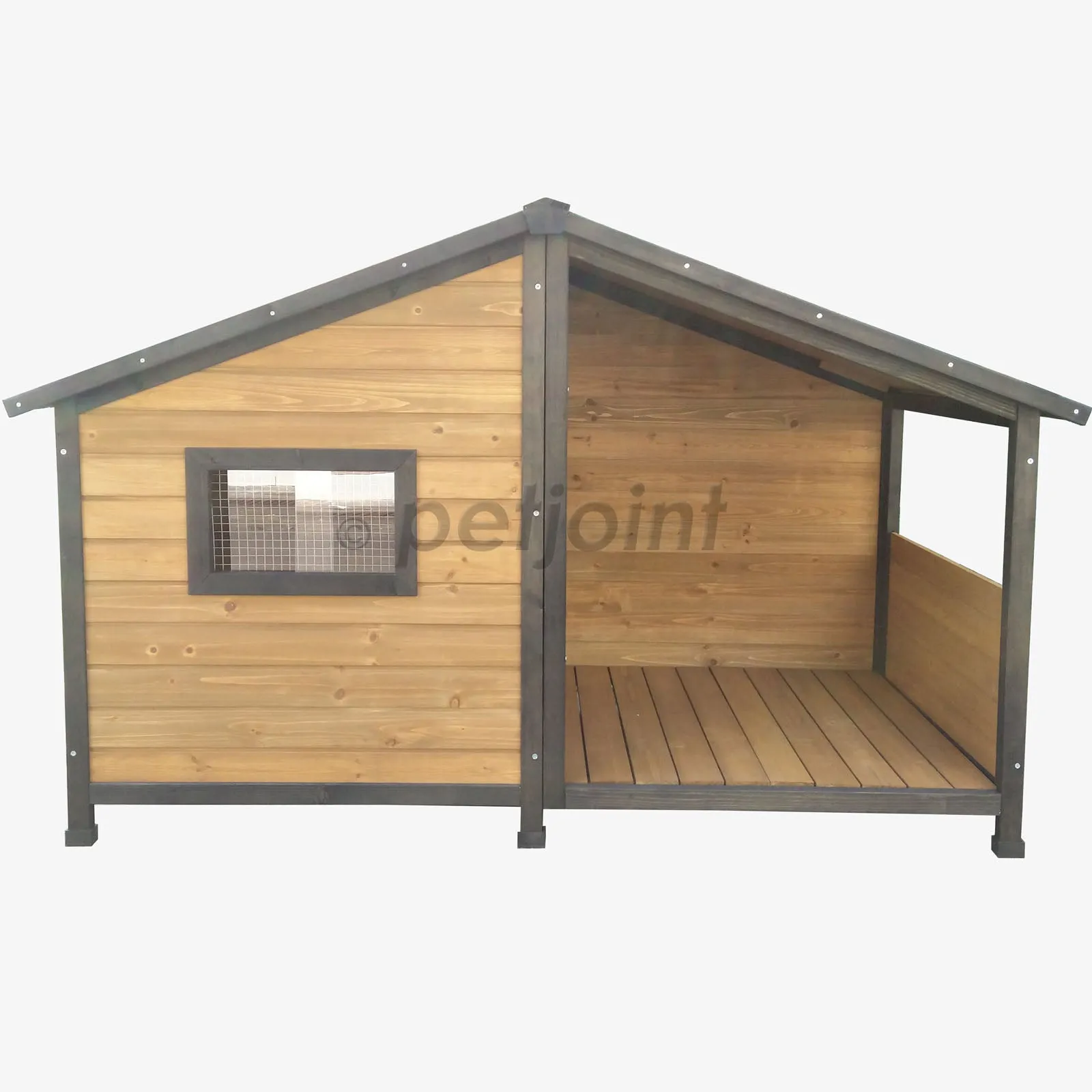 Large Dog House With Balcony Outdoor Pet Kennel Border Collie