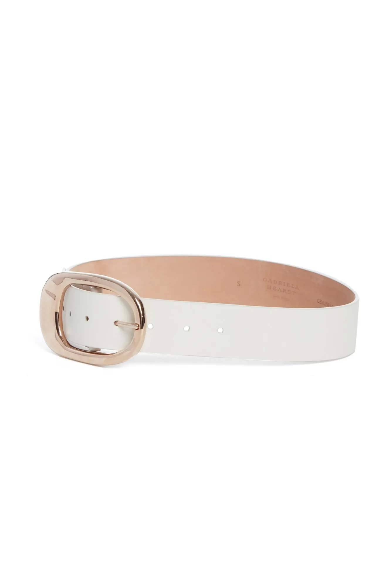 Lozewce Belt in White Leather