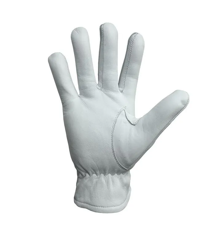 Masonic Regalia White Soft Leather Gloves Past Master Black