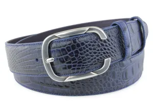 Midnight Blue Mock Caiman Belt