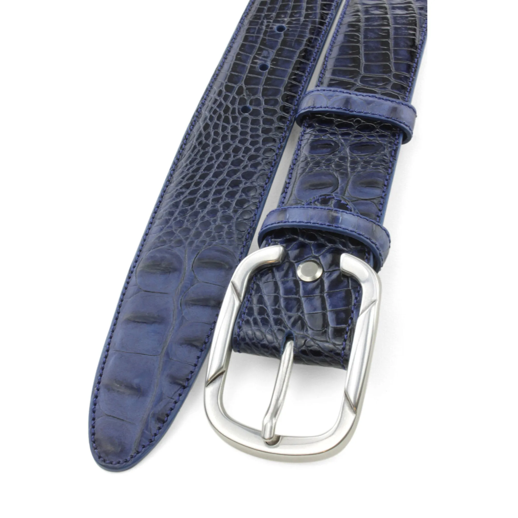 Midnight Blue Mock Caiman Belt