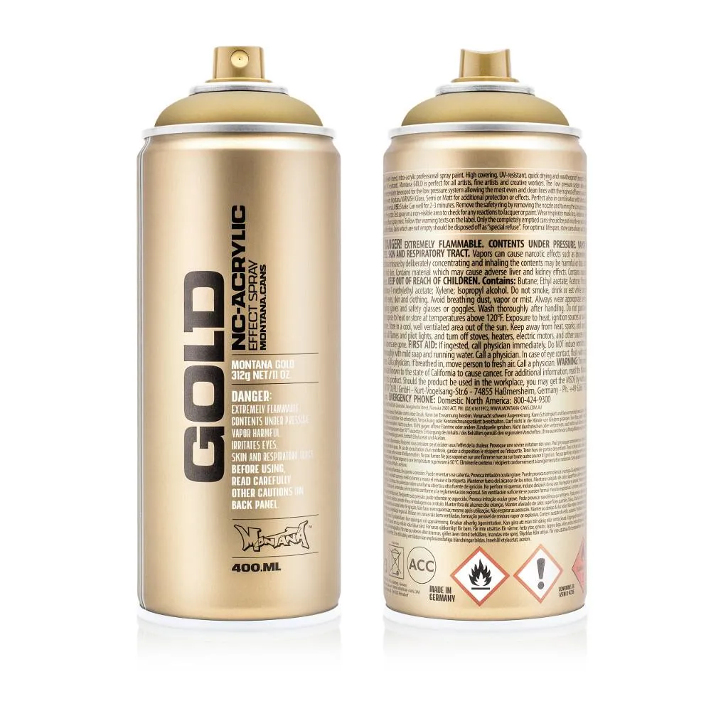 Montana GOLD 400mL Spray Paint - Metallic Gold Matte