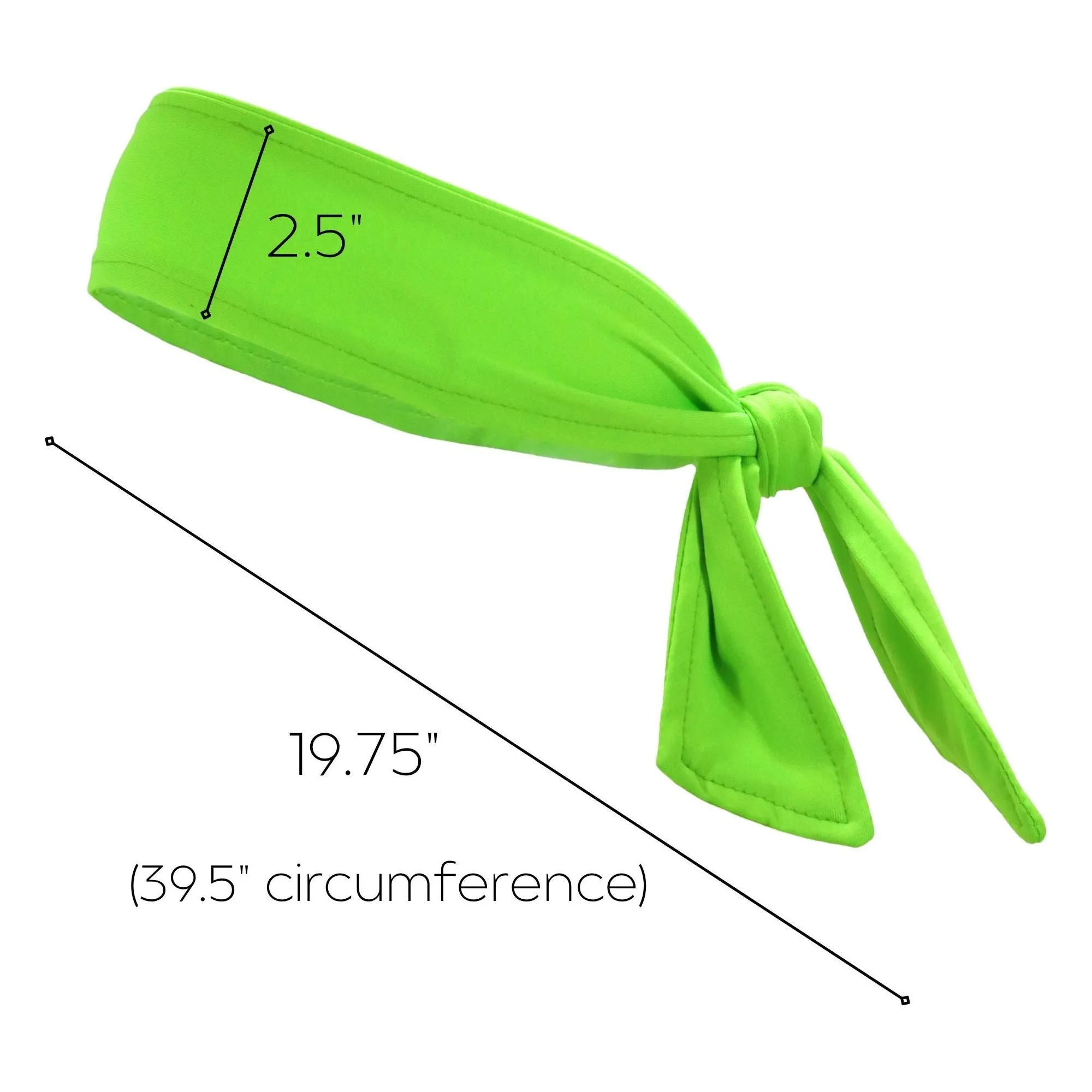 Neon Green Tie Headbands - 12 Pack