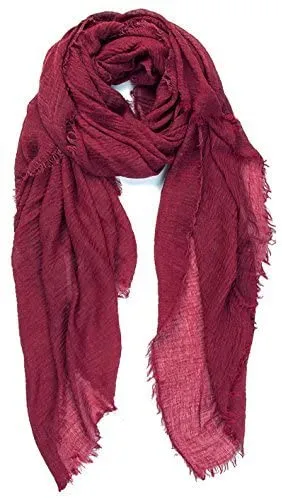 New Women Crinkle Scarf Hijab Plain Maxi Headscarf Crimp Scarves Shawl Ruffle UK