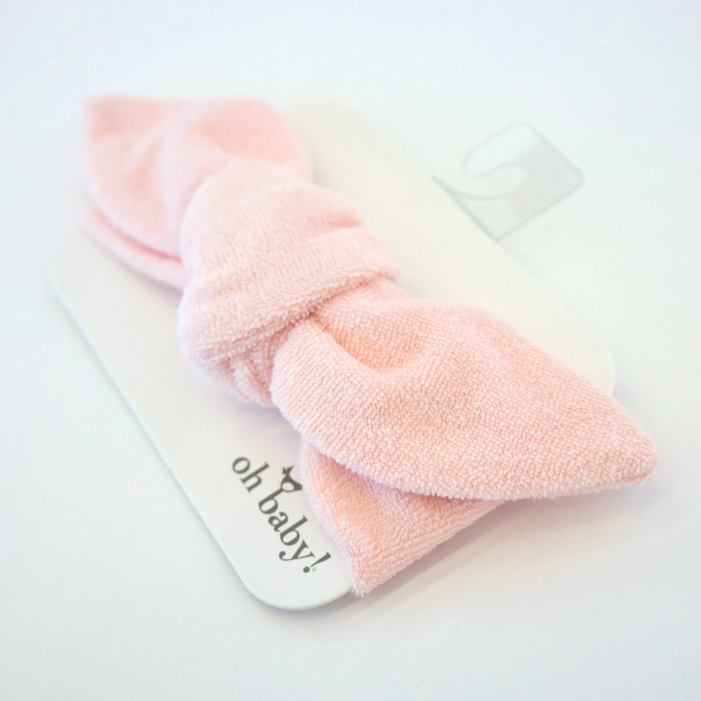 oh baby! Cotton Terry Tie Turban - Pale Pink