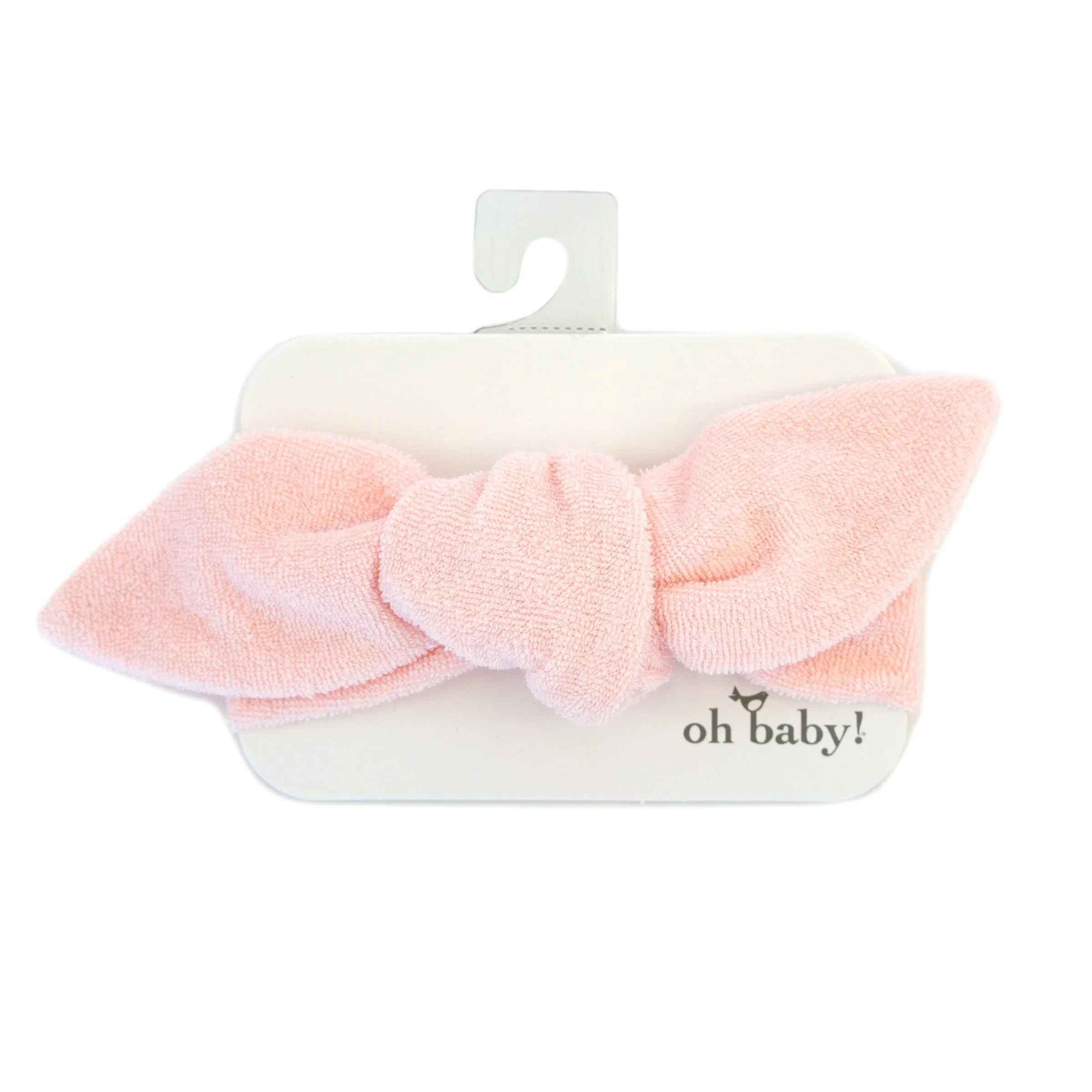 oh baby! Cotton Terry Tie Turban - Pale Pink