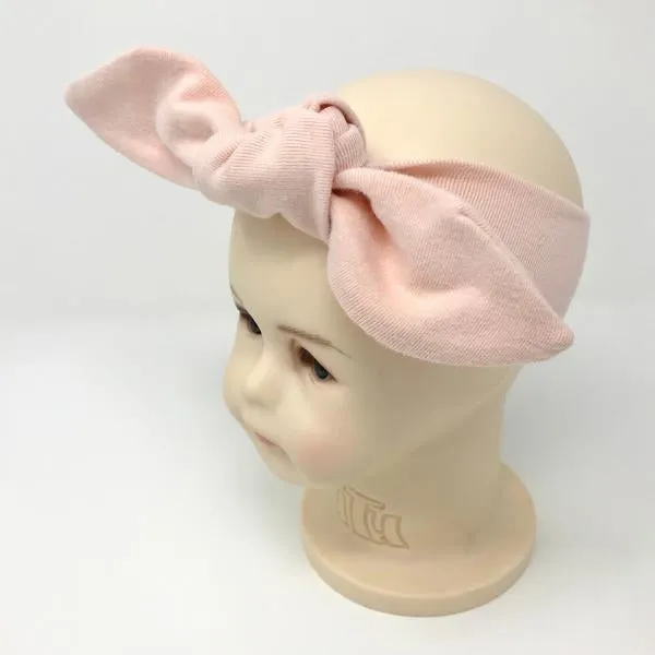 oh baby! Tie Turban Cotton Headband - Pale Pink