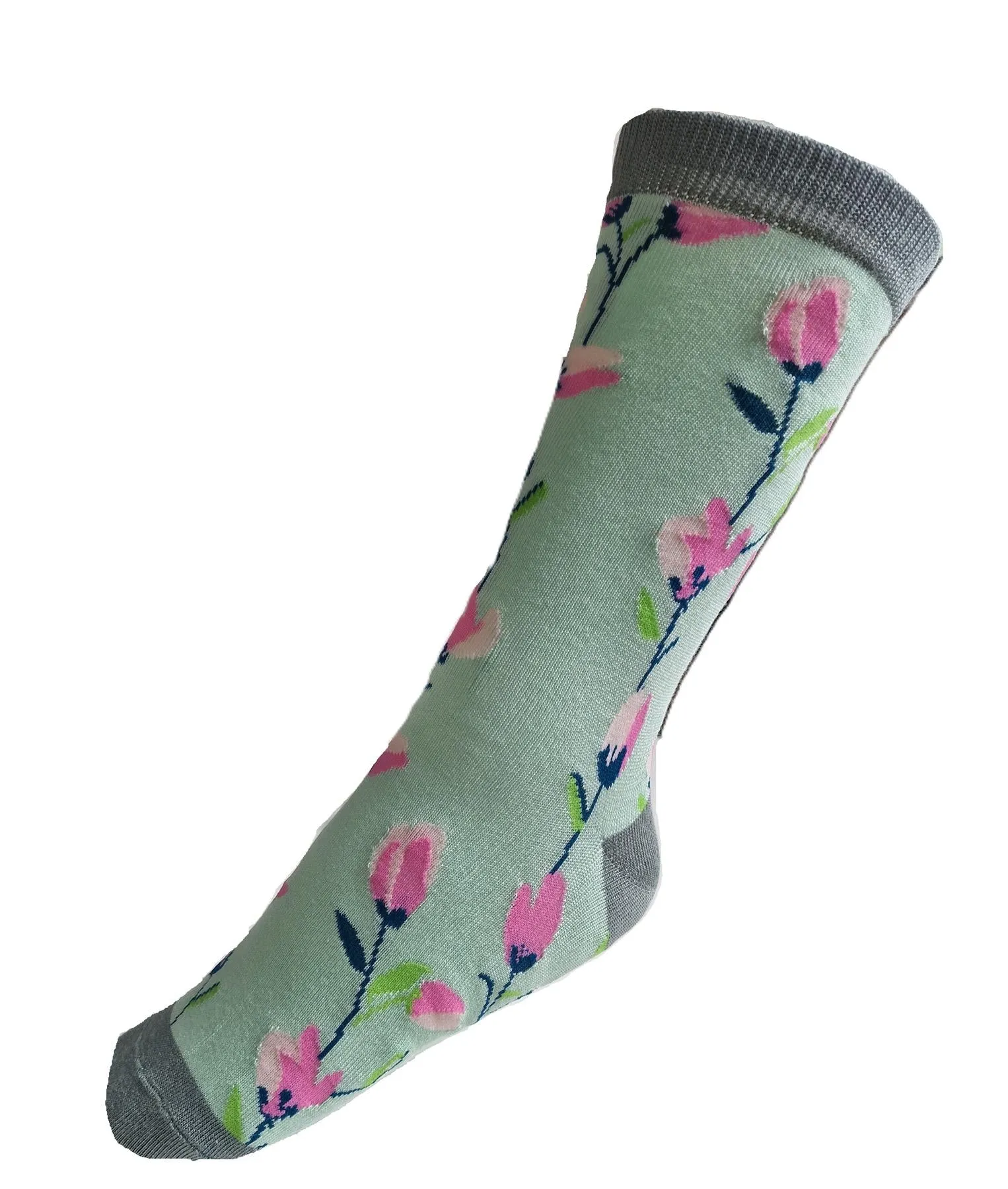 Pure Luxury Bamboo Socks for Women by House of Tweed - Floral Design