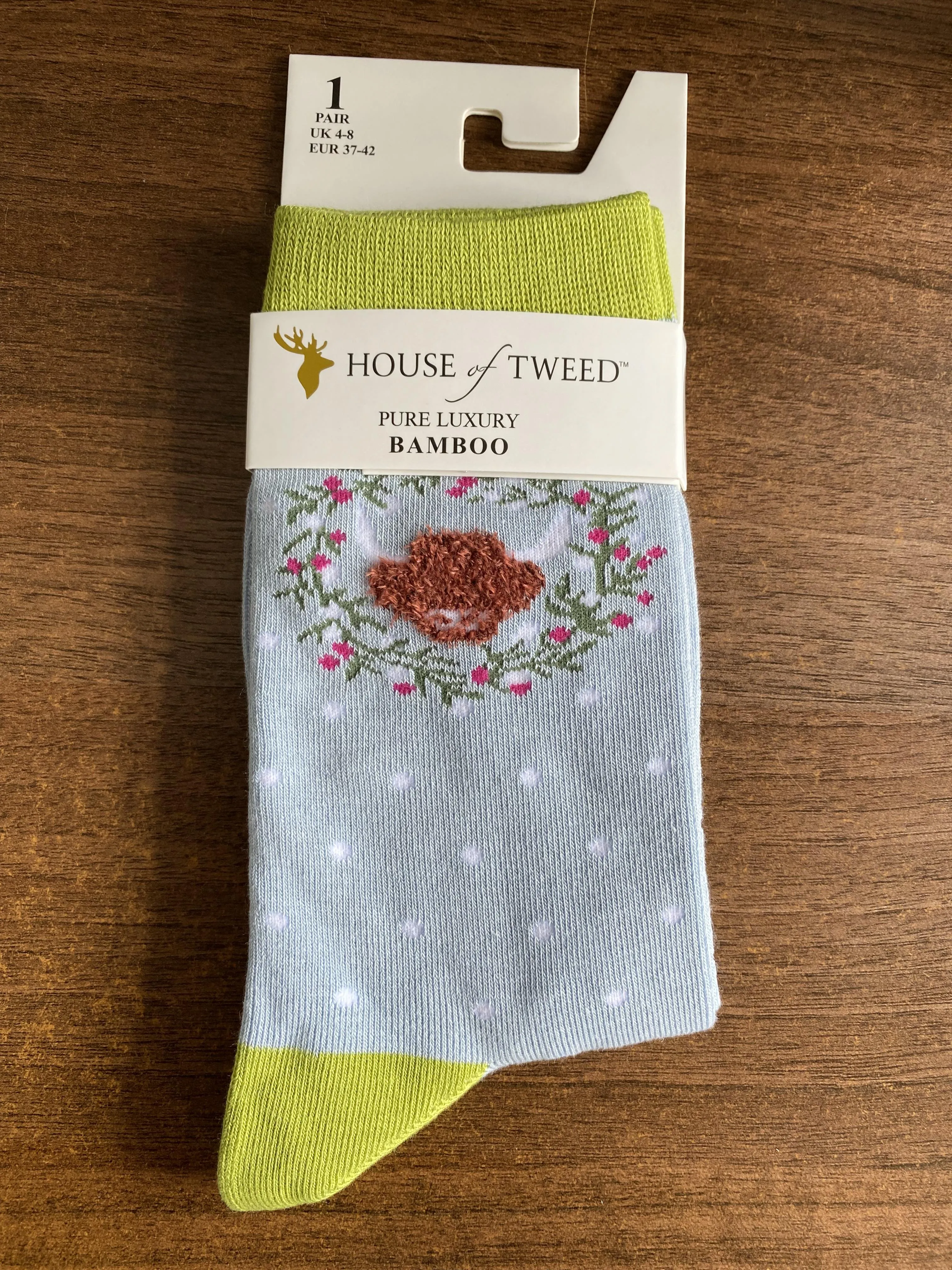 Pure Luxury Bamboo Socks for Women by House of Tweed - Floral Design