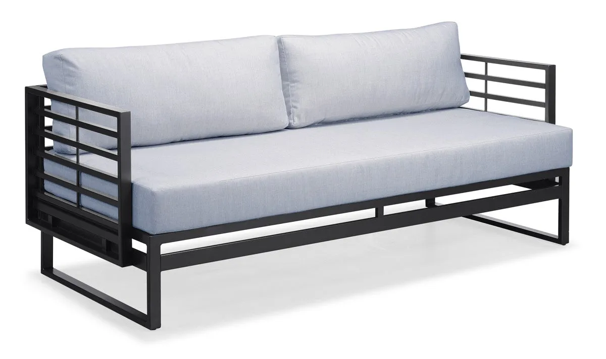 Renava Wharf Outdoor Grey & Black Sofa Set