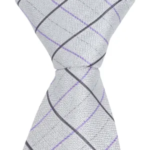 S2 - Gray w/Black/Purple Plaid - Varied Widths